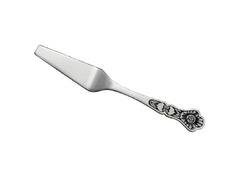 Серебряная лопатка для икры с черневым декором на фигурной ручке «Черневой рисунок»